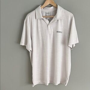 NOBULL Men’s textured Camo Print White Gray Polo Shirt XL